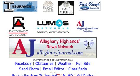 All local video news shows Monday, Wednesday & Friday. . Alleghany journal